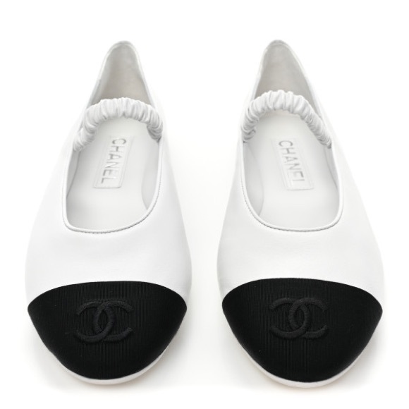 Chanel Cruise 2024 Lambskin Grosgrain Cap Toe Ballerina Flats w/ Leg Warmers 39 - Picture 12 of 15
